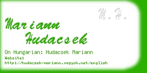 mariann hudacsek business card